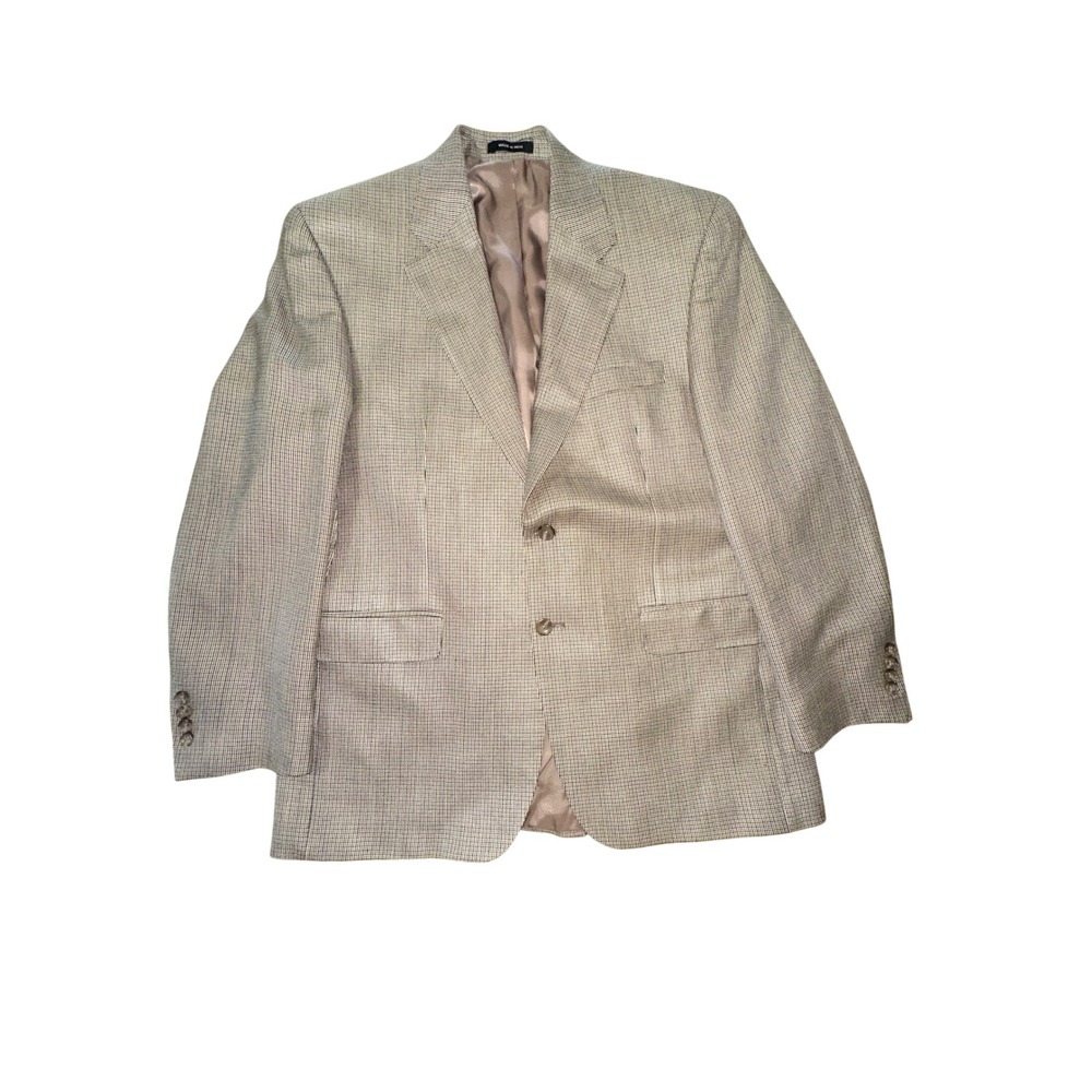 Lauren Ralph Lauren Mens 100% Silk Blazer Jacket Herringbone 41R